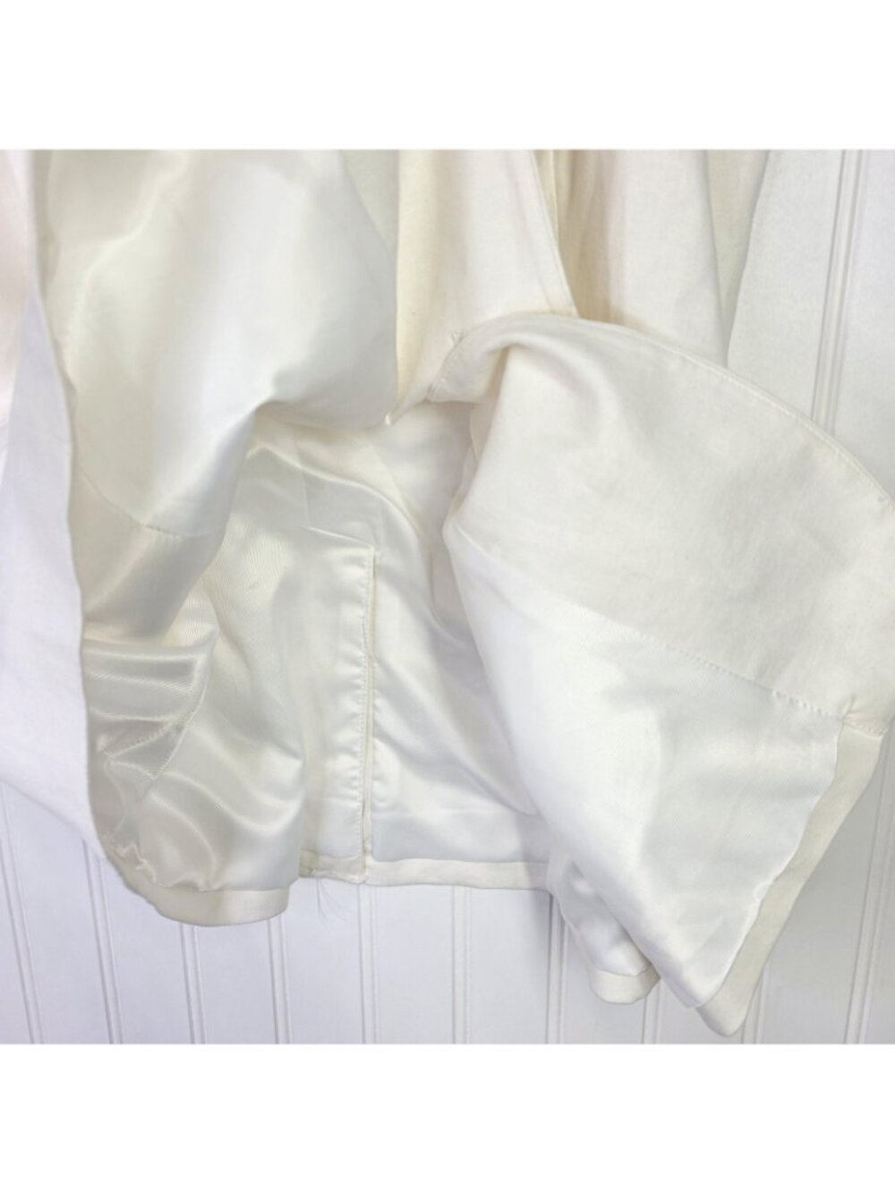 Banana Republic Suit Vest Women 6 Small White Linen Long Tailored Office Summer - Picture 8 of 12